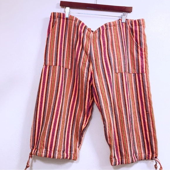 Lobos Del Mar Men’s Hand Loomed Cotton Colorful Striped Shorts Size Extra Large - Picture 1 of 4
